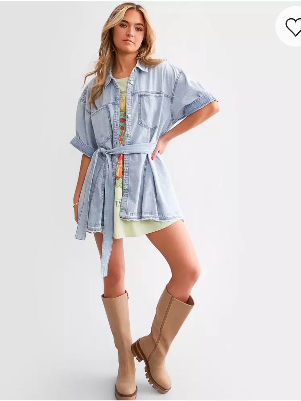 We The Free Jenny Denim Tunic Top/Dress Size Large